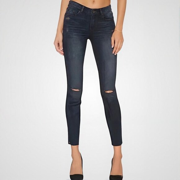 Paige Verdugo Ankle Ultra Skinny Jeans in Kaleea Raw Hem 26W - Picture 9 of 10